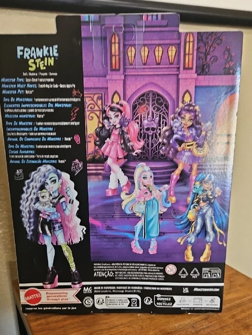 Monster High Frankie Stein Doll — Blue, Black & Pink Accents